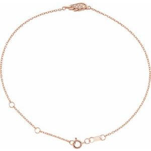 Ladies Natural Diamond Angel Wing 6 1/2-7 1/ Bracelet (I1, G-H) — 14K Rose Gold