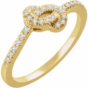 Ladies Natural Diamond Knot Ring (I1, H+) — 14K Yellow Gold