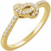 Ladies Natural Diamond Knot Ring (I1, H+) — 14K Yellow Gold