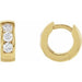 Ladies Natural Diamond 10 mm Hinged Hoop Earrings (I1, G-H) — 14K Yellow Gold