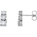 Ladies Natural Diamond Three-Stone Earrings — 14K White Gold