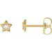 Ladies Rose-Cut Natural Diamond Petite Star Earrings — 14K Yellow Gold