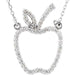 Ladies Natural Diamond Apple Necklace (I1, G-H) — 14K White Gold