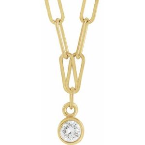 Ladies Natural Diamond Micro Bezel-Set Necklace (I1, G-H) — 14K Yellow Gold