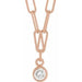 Ladies Natural Diamond Micro Bezel-Set Necklace (I1, G-H) — 14K Rose Gold