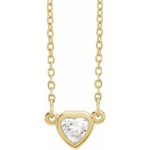 Ladies Natural Diamond Heart Necklace (I1, Ghi) — 14K Yellow Gold
