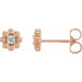 Ladies Natural Diamond Petite Flower Beaded Earrings — 14K Rose Gold