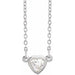 Ladies Natural Diamond Heart Necklace (I1, Ghi) — 14K White Gold