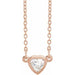Ladies Natural Diamond Heart Necklace (I1, Ghi) — 14K Rose Gold