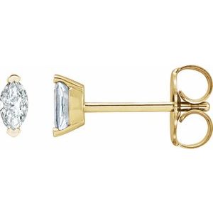 Ladies Natural Diamond Earrings (I1, Ghi) — 14K Yellow Gold