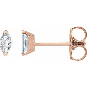 Ladies Natural Diamond Earrings (I1, Ghi) — 14K Rose Gold