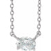 Ladies Natural Diamond Solitaire Necklace (Si2-Si3, Ghi) — Platinum