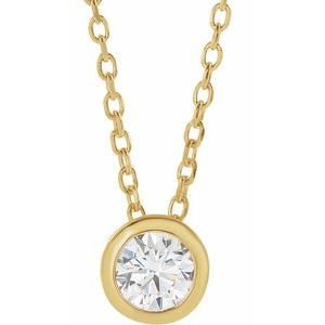 Lab-Grown Diamond Solitaire Bezel-Set Necklace