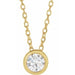 Lab-Grown Diamond Solitaire Bezel-Set Necklace