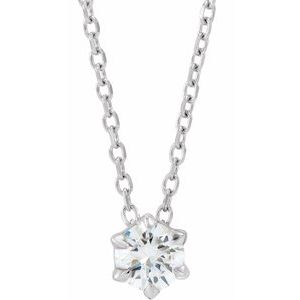 Lab-Grown Diamond Solitaire Necklace or Slide Pendant
