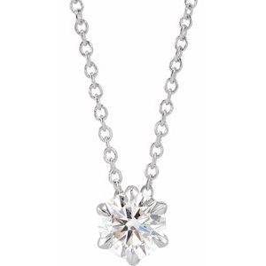 Lab-Grown Diamond Solitaire Necklace or Slide Pendant
