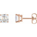 Ladies Natural Diamond Earrings (Vs, Ghi) — 14K Rose Gold