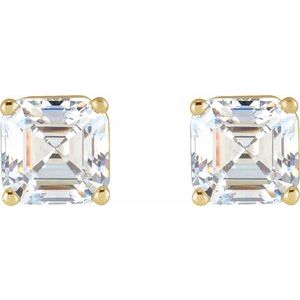 Lab-Grown Diamond Asscher 4-Prong Stud Earrings