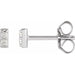 Ladies Natural Diamond Bar Earrings — 14K White Gold