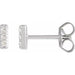 Ladies Natural Diamond Bar Earrings — 14K White Gold
