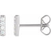 Ladies Natural Diamond Bar Earrings — 14K White Gold