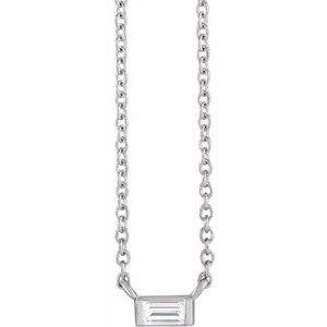 Ladies Natural Diamond Solitaire Necklace (Si2-Si3, G-H) — Platinum