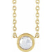 Ladies Rose-Cut Natural Diamond Bezel-Set Necklace (Vs/Si1, Ghi) — 14K Yellow Gold