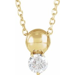 Ladies Natural Diamond Bead Necklace (I1, G-H) — 14K Yellow Gold