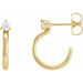 Ladies Natural Diamond Hoop Earring — 14K Yellow Gold