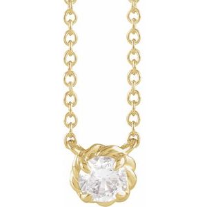 Ladies Natural Diamond Claw-Prong Rope Necklace (I1, G-H) — 14K Yellow Gold