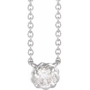 Ladies Natural Diamond Claw-Prong Rope Necklace (I1, G-H) — 14K White Gold