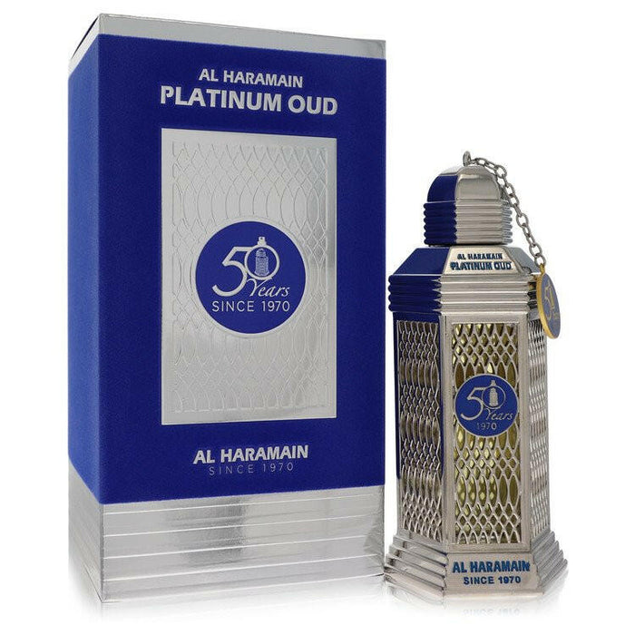Al Haramain 50 Years Platinum Oud Eau De Parfum Spray (Unisex) By Al Haramain - 3.3 oz