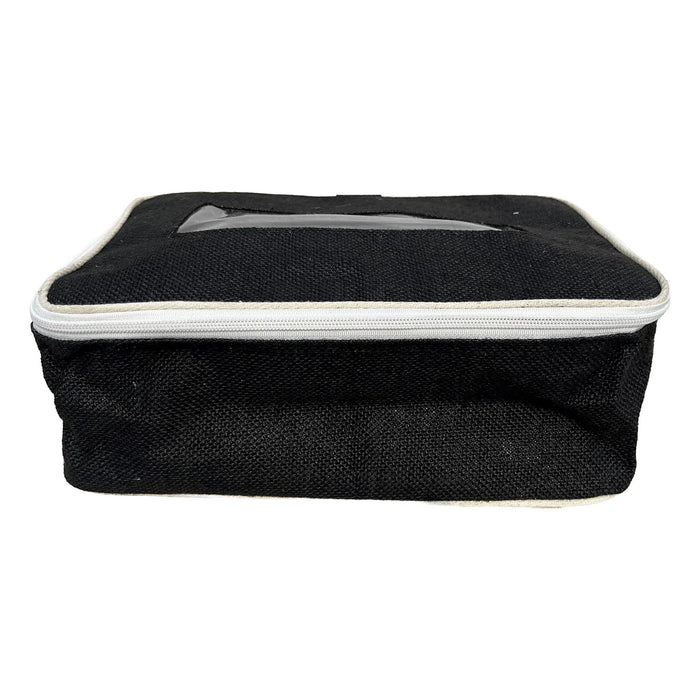 Shoe Bags for Travel – 2 Pack Waterproof Travel Shoe Bags with Zipper – Black – Dyed Laminated Jute