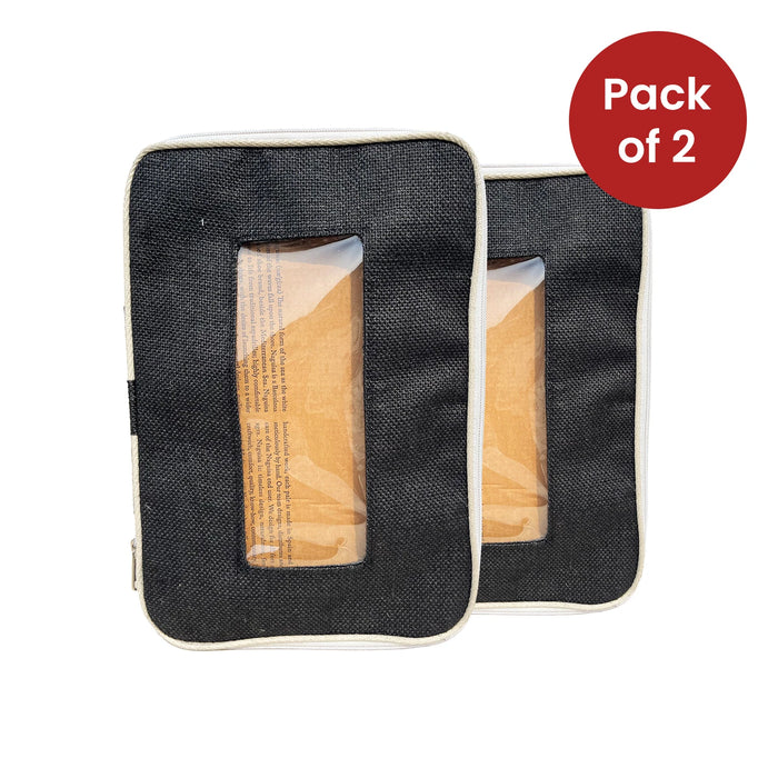 Shoe Bags for Travel – 2 Pack Waterproof Travel Shoe Bags with Zipper – Black – Dyed Laminated Jute