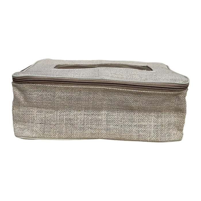 Shoe Bags for Travel – 2 Pack Waterproof Travel Shoe Bags with Zipper – Cream – Stiffened Lurex Jute