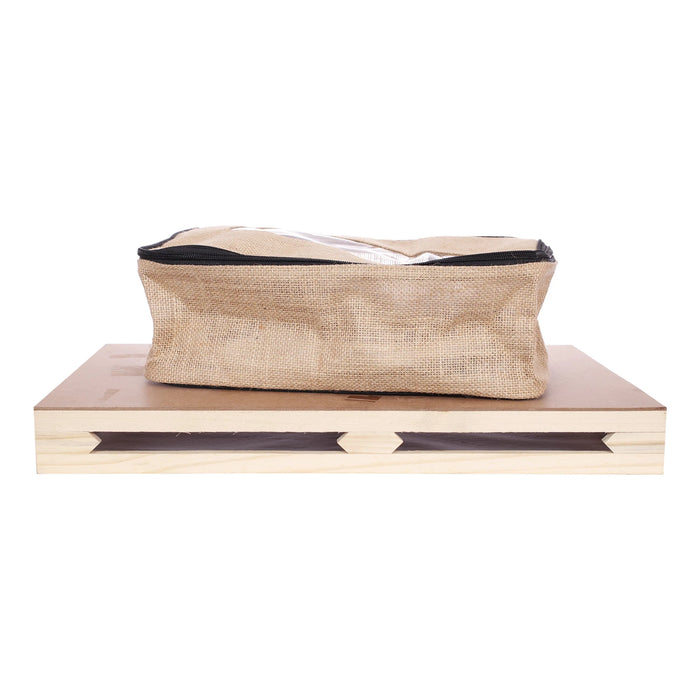 Shoe Bags for Travel – 2 Pack Waterproof Travel Shoe Bag with Zipper – Beige – Natural Laminated Jute