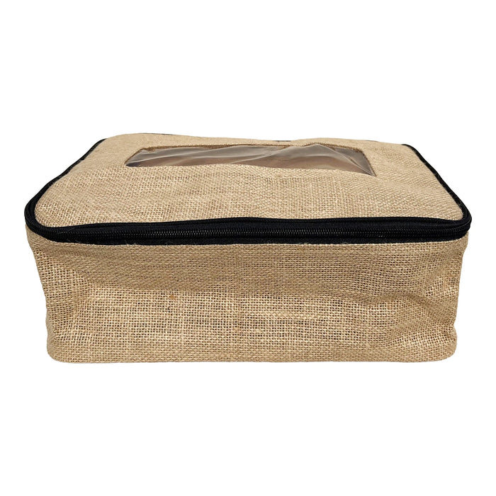 Shoe Bags for Travel – 2 Pack Waterproof Travel Shoe Bag with Zipper – Beige – Natural Laminated Jute