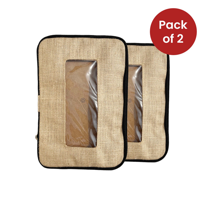Shoe Bags for Travel – 2 Pack Waterproof Travel Shoe Bag with Zipper – Beige – Natural Laminated Jute