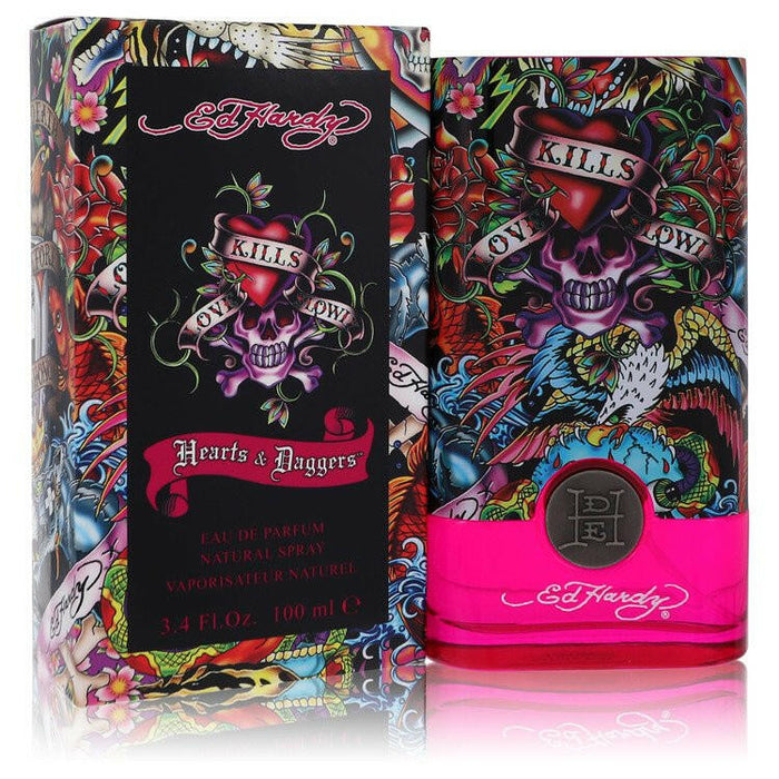 Ed Hardy Hearts & Daggers Eau De Parfum Spray By Christian Audigier - 3.4 oz
