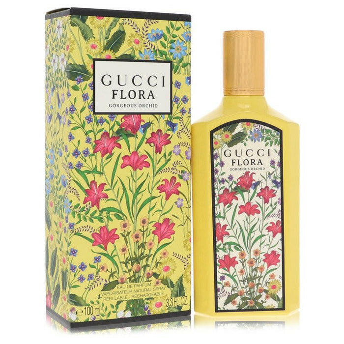 Flora Gorgeous Orchid Eau De Parfum Spray Refillable By Gucci - 3.3 oz
