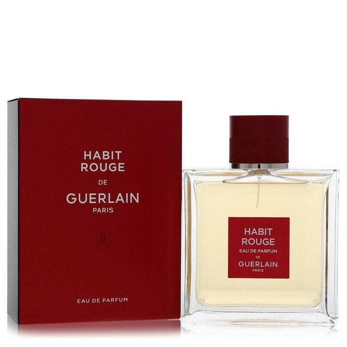 Habit Rouge Eau De Parfum Spray By Guerlain - 3.4 oz