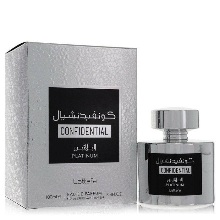 Lattafa Confidential Platinum Eau De Parfum Spray (Unisex) By Lattafa - 3.4 oz
