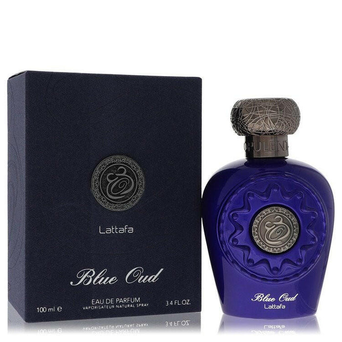 Lattafa Blue Oud Eau De Parfum Spray (Unisex) By Lattafa - 3.4 oz