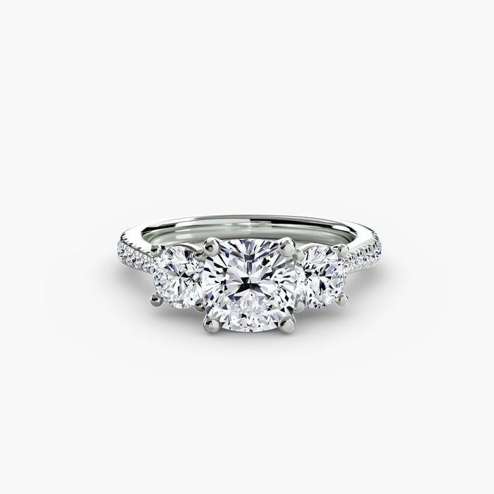 Three-Stone with Pavé Band