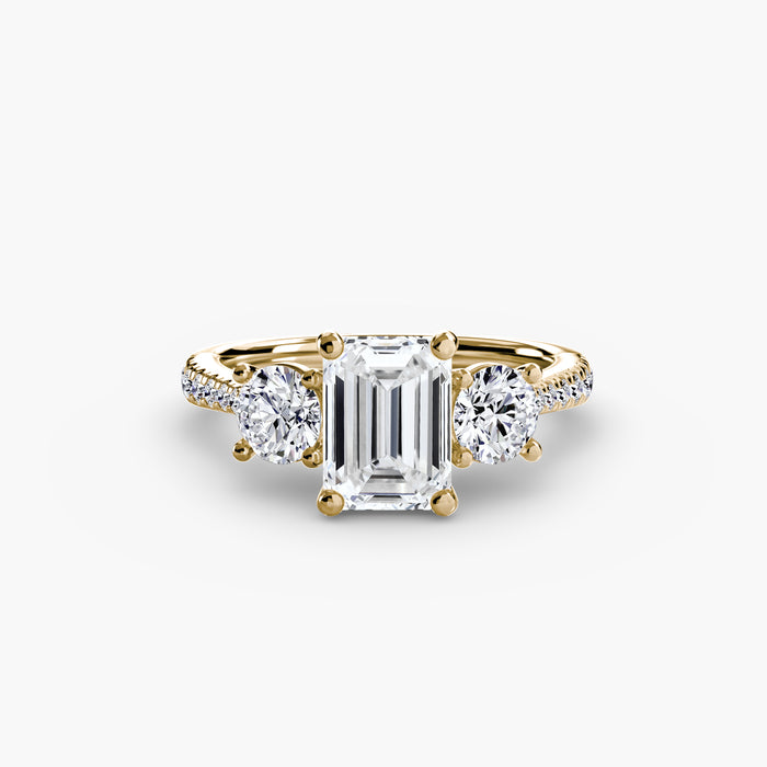 Three-Stone with Pavé Band