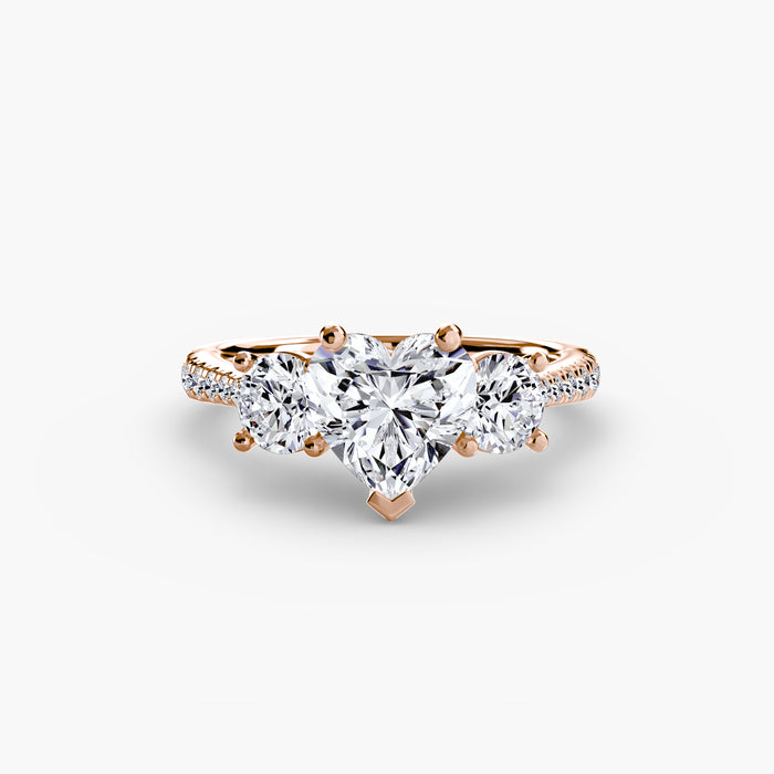 Three-Stone with Pavé Band