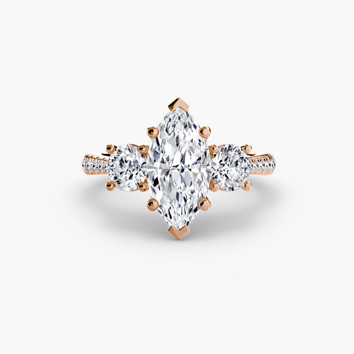 Three-Stone with Pavé Band