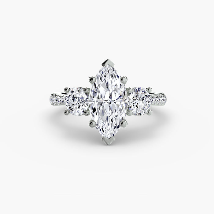 Three-Stone with Pavé Band