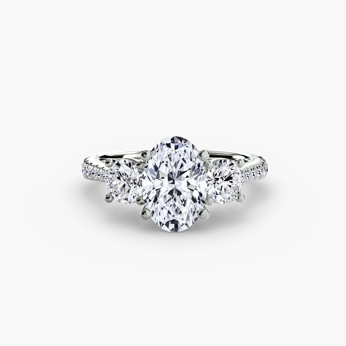 Three-Stone with Pavé Band