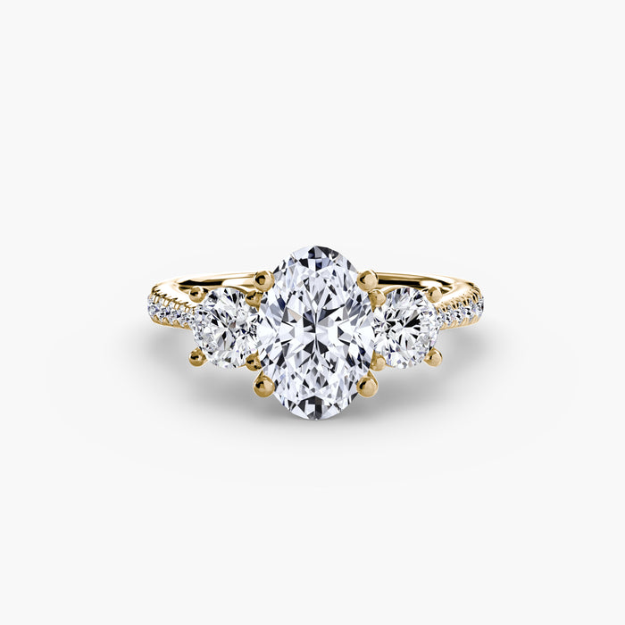 Three-Stone with Pavé Band